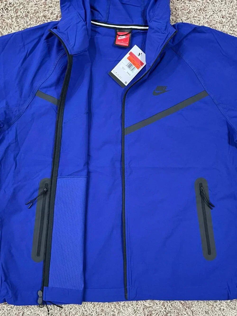 Nike Tech Men’s Woven Hooded Jacket Blue HM7151-539, Size Large (New)